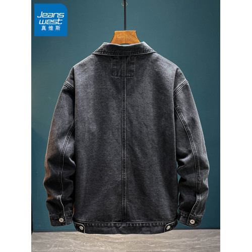 真維斯加絨牛仔夾克男秋冬2025新款潮流休閒上衣百搭男士工裝外套