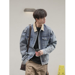 GOGOSOON繙領巴恩風獵裝牛仔外套男2026新款春秋復古工裝短款夾克