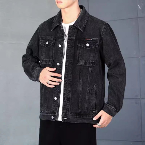 2026春秋款乾活穿的耐磨耐髒牛仔外套男士多口袋寬鬆休閒工裝夾克