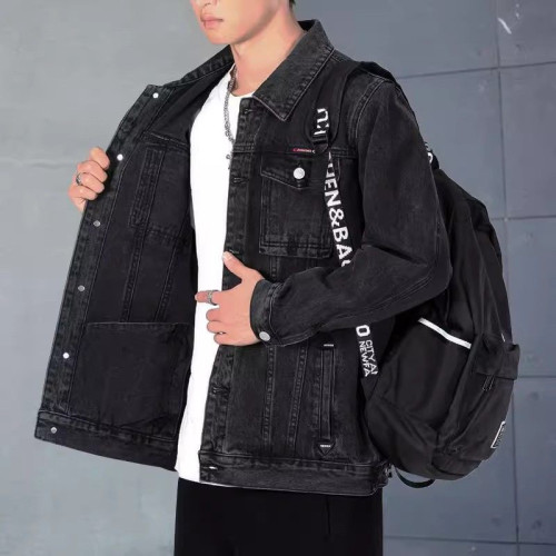 2026春秋款乾活穿的耐磨耐髒牛仔外套男士多口袋寬鬆休閒工裝夾克