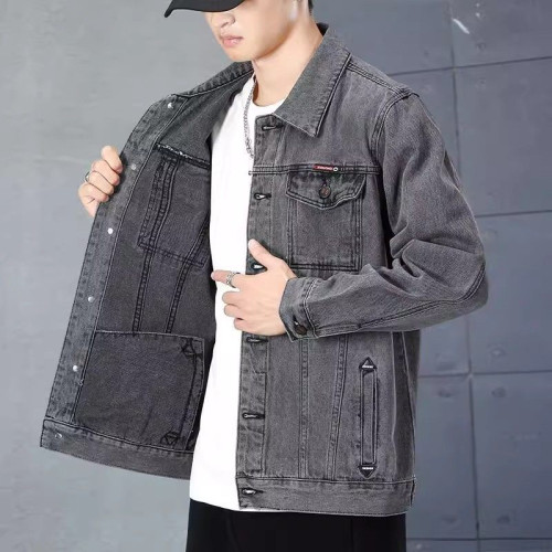 2026春秋款乾活穿的耐磨耐髒牛仔外套男士多口袋寬鬆休閒工裝夾克