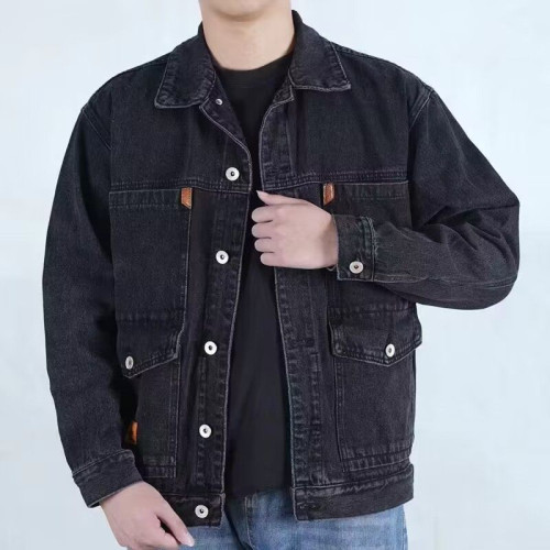 男士牛仔夾克春秋2026褂子電銲工作服勞保服繙領耐磨耐髒工作外套