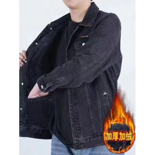 乾活牛仔外套男士秋冬加絨加厚休閒夾克勞保防燙耐磨工作服上衣