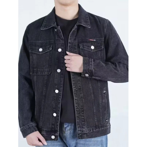 乾活牛仔外套男士秋冬加絨加厚休閒夾克勞保防燙耐磨工作服上衣