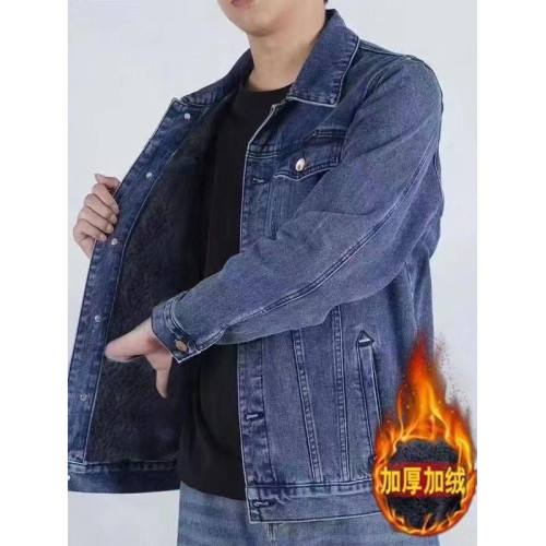 乾活牛仔外套男士秋冬加絨加厚休閒夾克勞保防燙耐磨工作服上衣