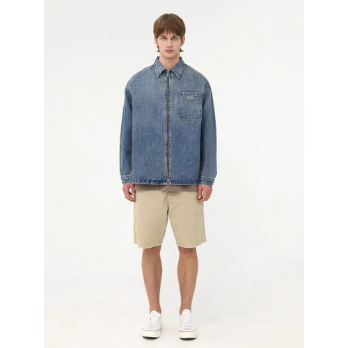 paragraph牛仔外套拉鍊簡約百搭寬鬆地球上衣男女韓國東大門