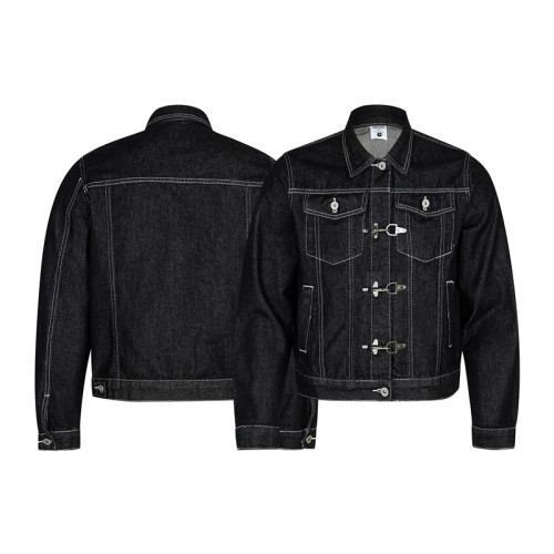 GXFortune 美式設計感明線飛機釦牛仔外套男女原牛廓形夾克上衣潮