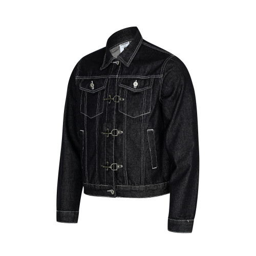 GXFortune 美式設計感明線飛機釦牛仔外套男女原牛廓形夾克上衣潮