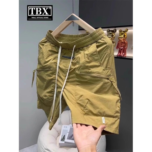 白色冰絲工裝短褲男士夏季2026新款外穿休閒五分褲運動沙灘褲男款