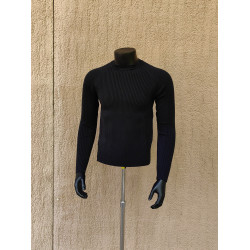 GAHOZ 潮牌原創cleanfit高級感坑條圓領針織毛衣男秋冬修身打底衫