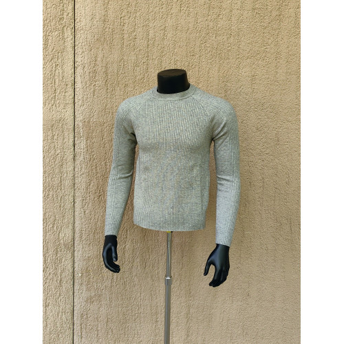 GAHOZ 潮牌原創cleanfit高級感坑條圓領針織毛衣男秋冬修身打底衫