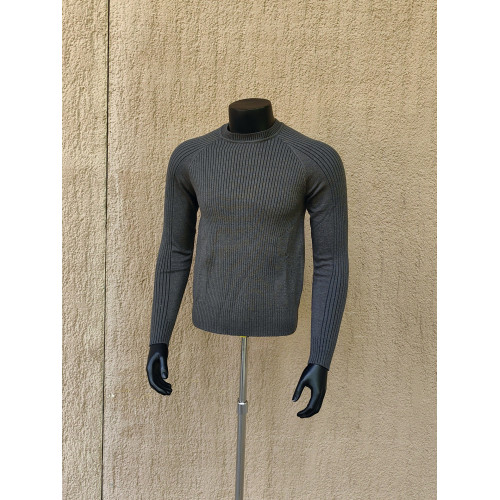 GAHOZ 潮牌原創cleanfit高級感坑條圓領針織毛衣男秋冬修身打底衫