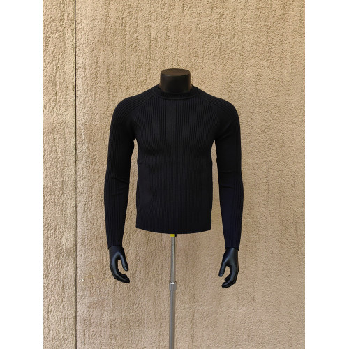 GAHOZ 潮牌原創cleanfit高級感坑條圓領針織毛衣男秋冬修身打底衫