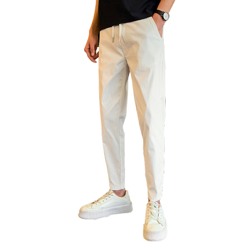 KDK 休閒褲子夏季薄款痞帥網紅百搭九分褲男士韓版潮流修身小腳褲