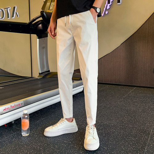 KDK 休閒褲子夏季薄款痞帥網紅百搭九分褲男士韓版潮流修身小腳褲