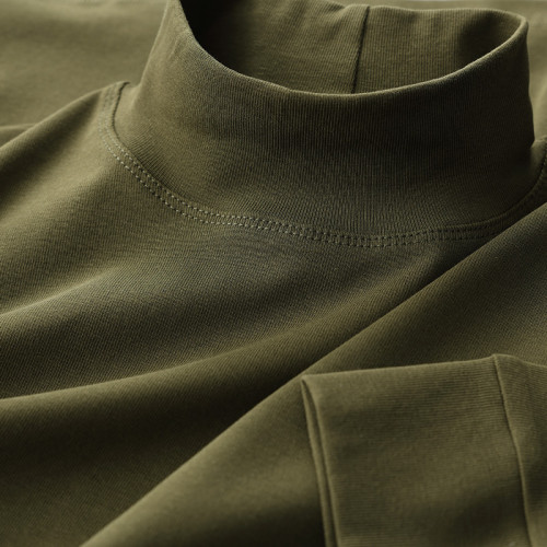 半高領t恤男長袖秋冬季2025新款純棉修身中領打底衫緊身體恤上衣