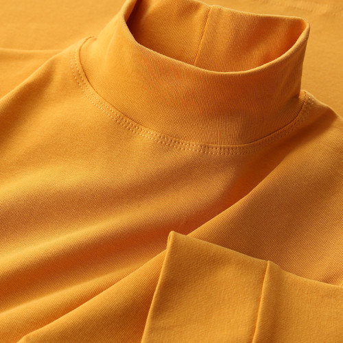 半高領t恤男長袖秋冬季2025新款純棉修身中領打底衫緊身體恤上衣