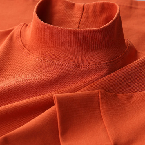 半高領t恤男長袖秋冬季2025新款純棉修身中領打底衫緊身體恤上衣