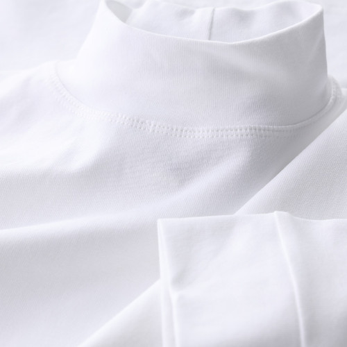 半高領t恤男長袖秋冬季2025新款純棉修身中領打底衫緊身體恤上衣