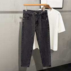 cleanfit街頭復古淺藍色牛仔褲男女小衆寬鬆休閒直筒拖地褲子青年