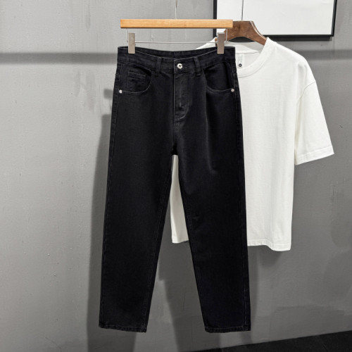 cleanfit街頭復古淺藍色牛仔褲男女小衆寬鬆休閒直筒拖地褲子青年