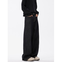 悟空有貨美式復古cleanfit濶腿牛仔褲男潮牌寬鬆垂感直筒百搭長褲