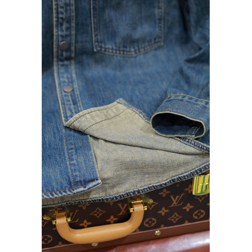 美式休閒做舊工裝牛仔襯衫男士新款秋季水洗寬鬆復古長袖襯衣外套