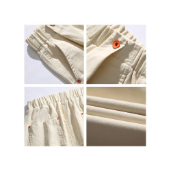 EFRP純色純棉基礎百搭直筒休閒褲男寬鬆褲子春秋款秋季長褲小衆