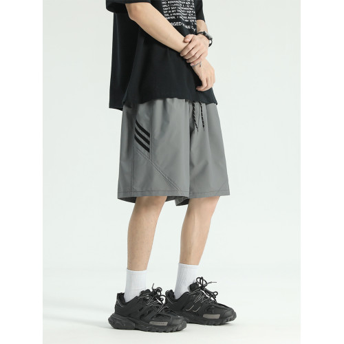 美式條紋運動短褲男春季高街痞帥籃球中褲vibe潮牌百搭休閒五分褲