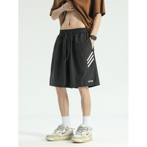 美式條紋運動短褲男春季高街痞帥籃球中褲vibe潮牌百搭休閒五分褲