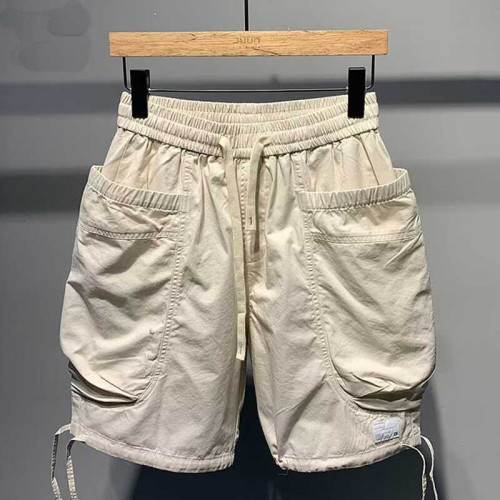 2024年新款大口袋百搭抽繩五分褲男士夏季休閒大碼直筒耐磨髒短褲