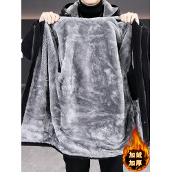 牛仔派克服外套男款秋冬季2025新款潮牌加絨加厚連帽夾克青年棉衣