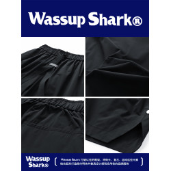 Wassup Shark潮牌冰感速乾休閒短褲男夏季寬鬆百搭沙灘運動五分褲