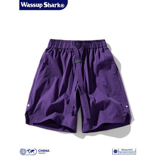 Wassup Shark潮牌冰感速乾休閒短褲男夏季寬鬆百搭沙灘運動五分褲