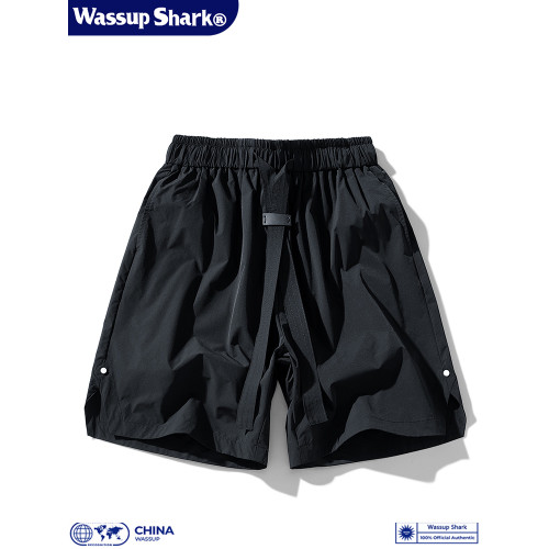 Wassup Shark潮牌冰感速乾休閒短褲男夏季寬鬆百搭沙灘運動五分褲