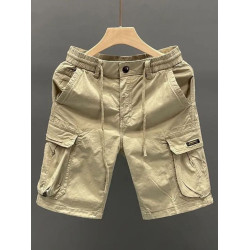 餘文樂復古潮牌寬鬆休閒水洗五分褲重磅純棉大口袋工裝短褲中褲男