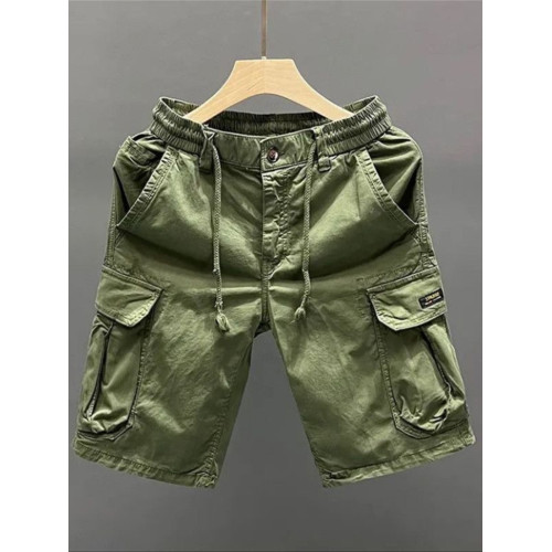 餘文樂復古潮牌寬鬆休閒水洗五分褲重磅純棉大口袋工裝短褲中褲男