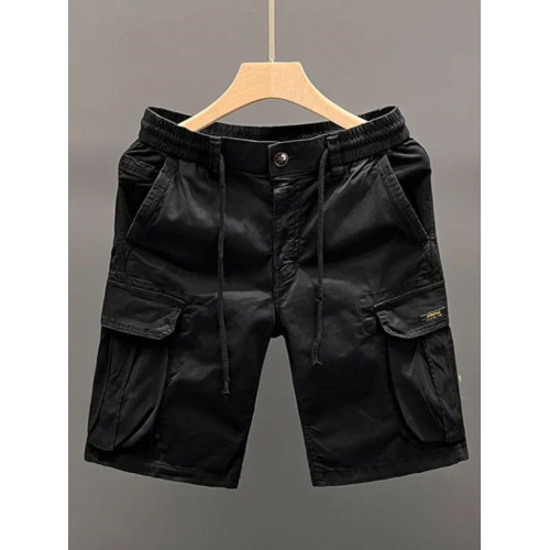 餘文樂復古潮牌寬鬆休閒水洗五分褲重磅純棉大口袋工裝短褲中褲男