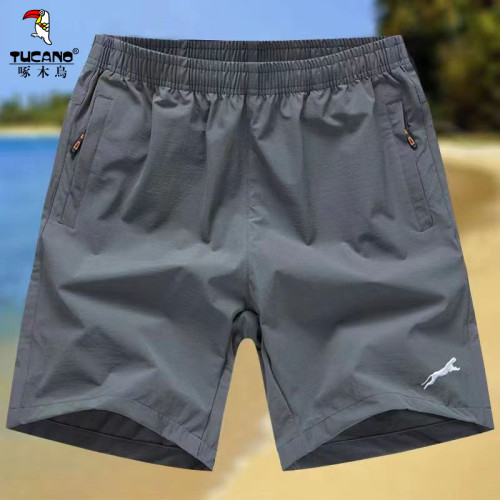 TUCANO啄木鳥 夏季冰絲純色速乾短褲透氣運動休閒大碼五分褲男褲