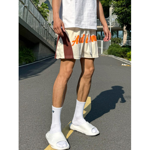 美式運動褲ANDTIME夏季寬鬆潮牌訓練三四分褲男跑步華夫格籃球褲