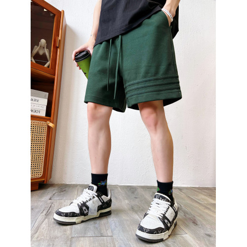 三條杠設計高級重磅運動休閒短褲男士褲子夏季寬鬆五分褲美式衛褲