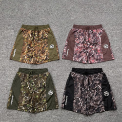 broken planet美式嘻哈潮牌夏季運動休閒撞色拼接迷彩沙灘短褲男