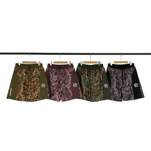 broken planet美式嘻哈潮牌夏季運動休閒撞色拼接迷彩沙灘短褲男