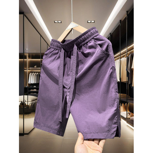 2025夏季新款男生短褲純色男士五分褲速乾中褲美式寬鬆情侶沙灘褲