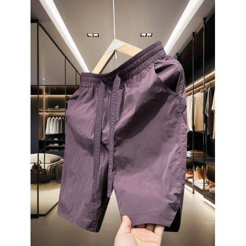 2025夏季新款男生短褲純色男士五分褲速乾中褲美式寬鬆情侶沙灘褲