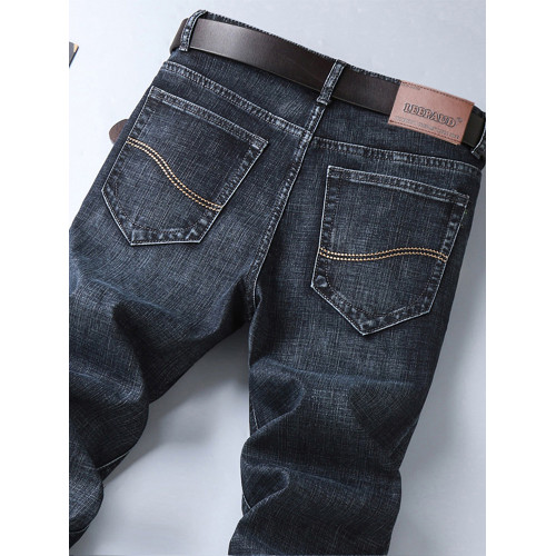 高級廣州新塘復古牛仔褲男秋冬季男士直筒寬鬆2025新款加絨長褲子