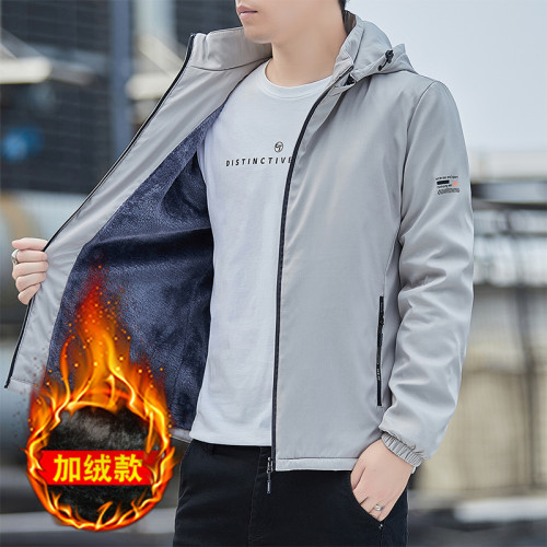 男士棉衣秋冬季新款加絨保暖可拆卸帽寬鬆外套時尚潮流百搭男夾克