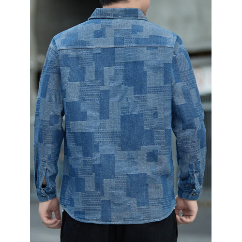 法婭茜牛仔外套男長袖夾克寬鬆春秋款耐磨耐穿工裝工作服休閒外套