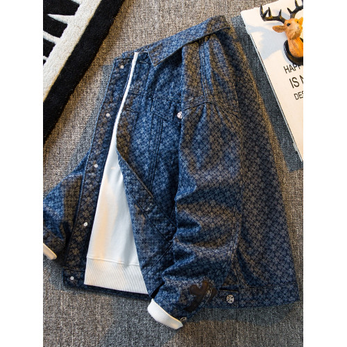 橫派潮品高級輕奢提花牛仔夾克男春秋高街潮牌高級感男士痞帥外套