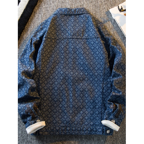 橫派潮品高級輕奢提花牛仔夾克男春秋高街潮牌高級感男士痞帥外套